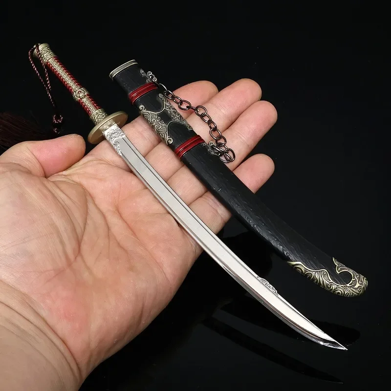 Red Flame Royal Guards Film and Television Peripherals 22cm Uncut Juguetes Crazy Blade Full Metal Replica Miniature Weapon Model