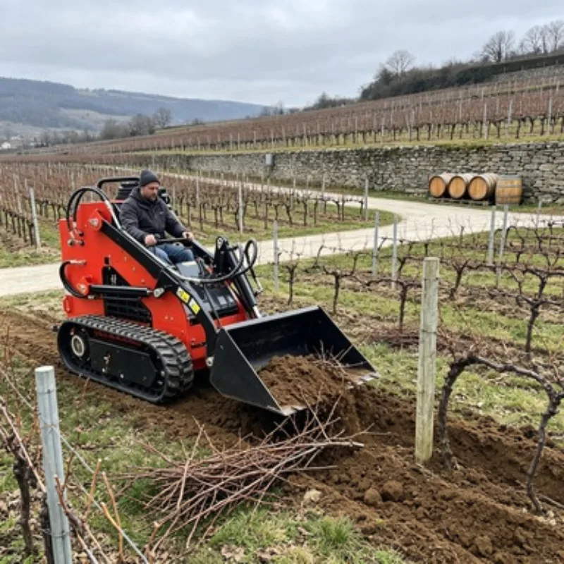 Mini Skid Steer Loader Crawler Track Loader CE EPA 25Hp Kubota Engine Hydraulic Multi Attachments Bucket Pallet Fork Auger