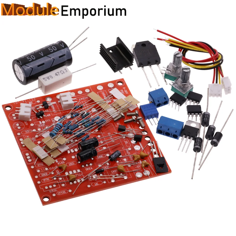 0-30V 2mA-3A Continuously Adjustable DC Regulated Power Supply DIY Kit Short Circuit Current Limiting Protection