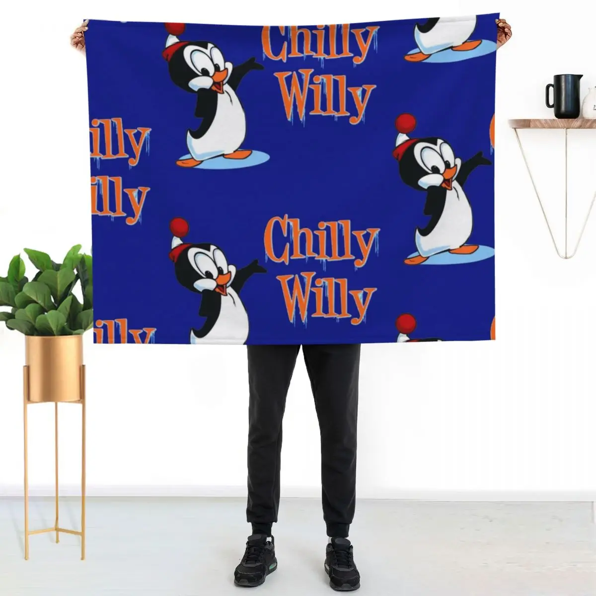 

Uh huh! Chilly Willy Vintage Retro Style Throw Blanket All Season Soft Lightweight Blanket for Home