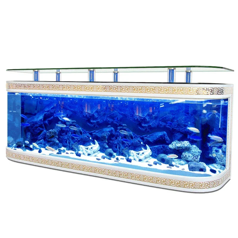 Aquariums,Custom Glass Clear Luxury Aquarium For Home Big Of TV Cabinet 1.2m 1.5m 1m 3M