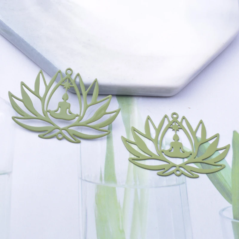 30 Stück/Lot AD3337 38*25mm Messing-Blumen-Lotus-Anhänger Verbinder Bunte Schmuck- und Ohrring-Materialien – Detail 12