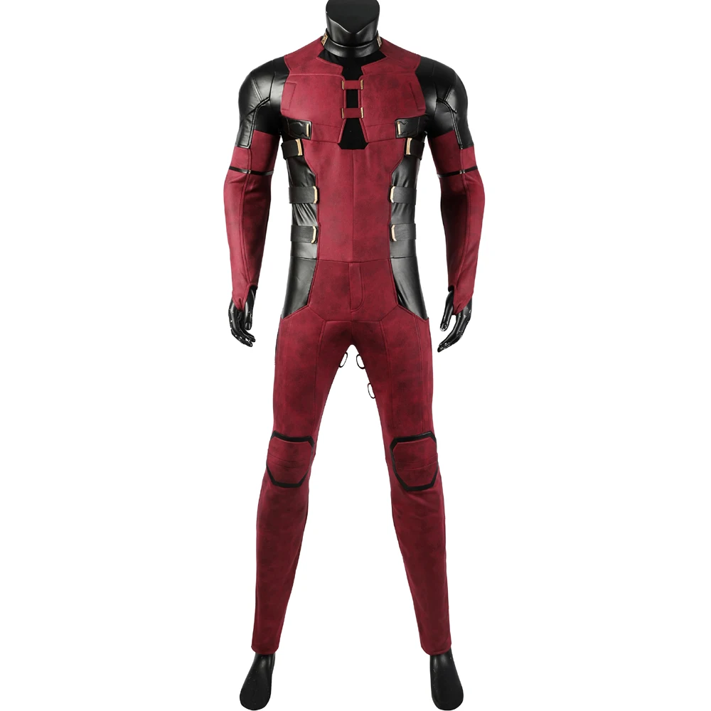 Carnival Halloween Costume Captain Pool Cosplay Jumpsuit Soldier Red Suit