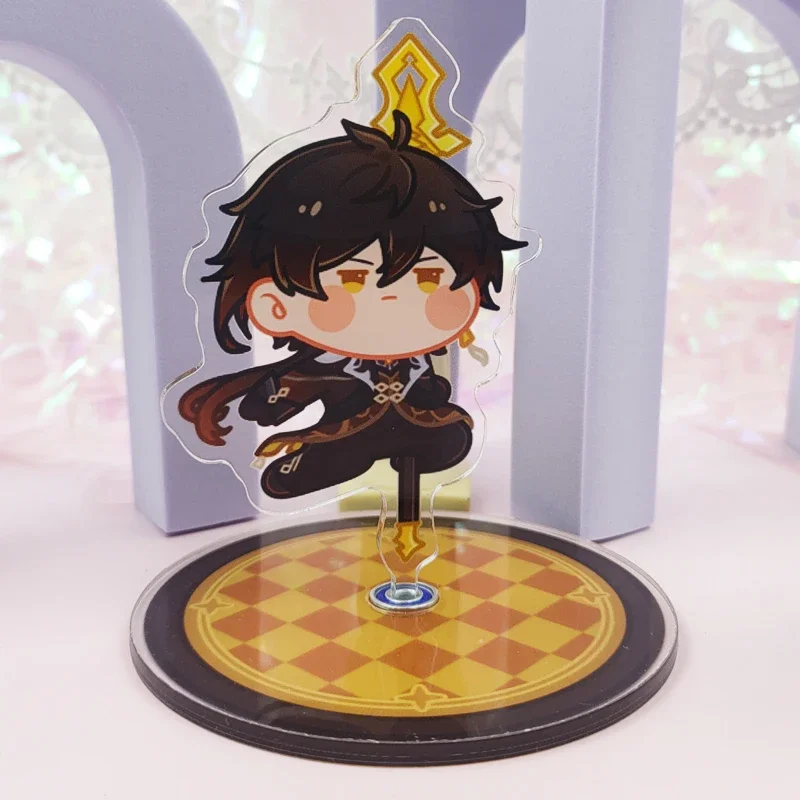 Juego Genshin Impact Xiao Zhongli Tartaglia Plug Stand decoración rotación Cosplay doble escena modelo acrílico dibujos animados