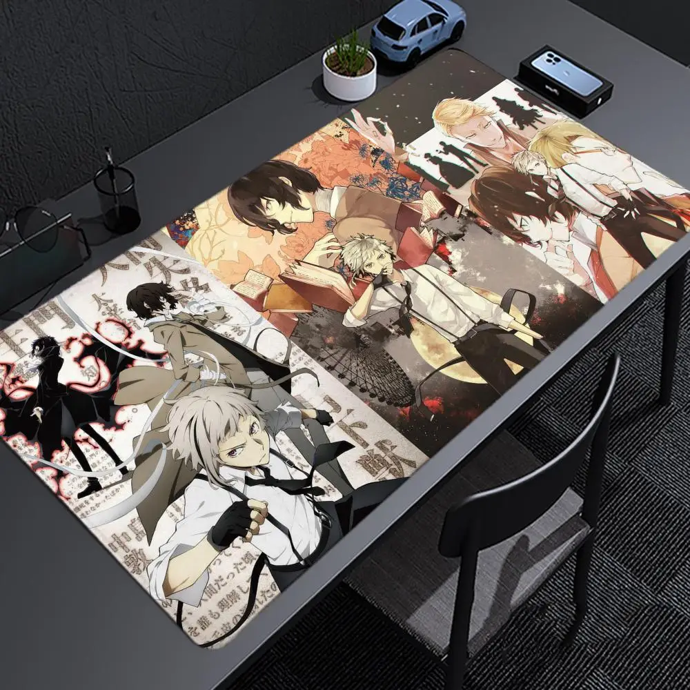 Anime bungou cães vadios mousepad grande jogo mouse pad lockedge engrossado teclado de computador mesa tapete