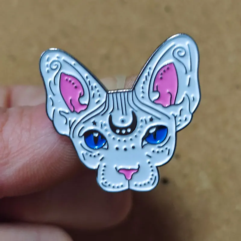 Sphynx Cat Enamel Pins Brooches for Women Cartoon Badge on Backpack Hat Decoration Accessories Anime Jewelry Fans Gifts