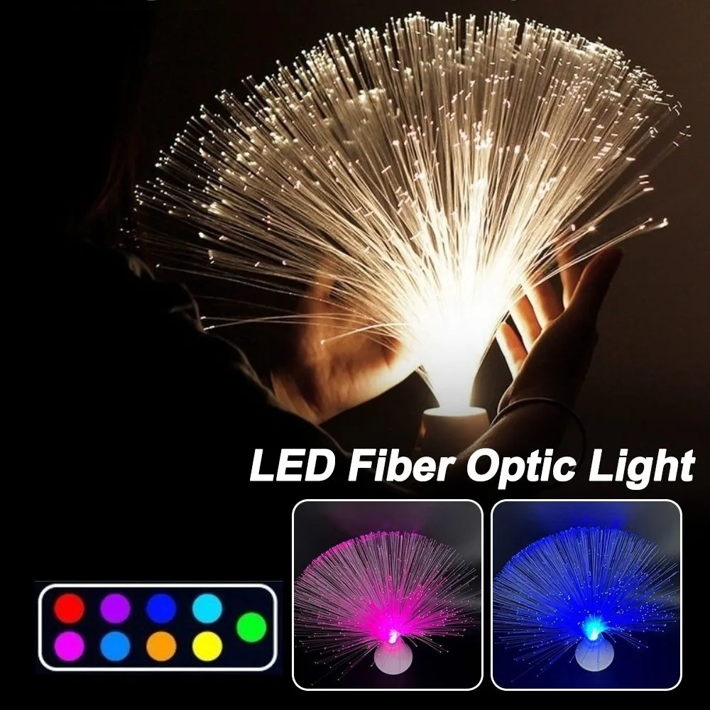 Creative Multicolor LED Fiber Optic Light Starry Sky USB Powered Night Lamp Color-Changing Holiday Decoration Home Decor