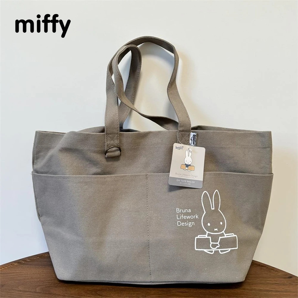 Kawaii Miffy Large Capacity Waterproof Shoulder Bag Simple Multi-pocket Tote Bag Gift Toy