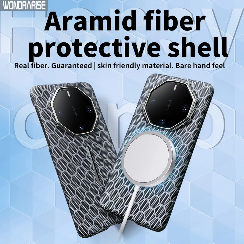 WONDRARISE Aramid Fiber Case for Huawei Mate 60 RS Luxury Honeycomb Design Ultra-Thin Lightweight Shockproof