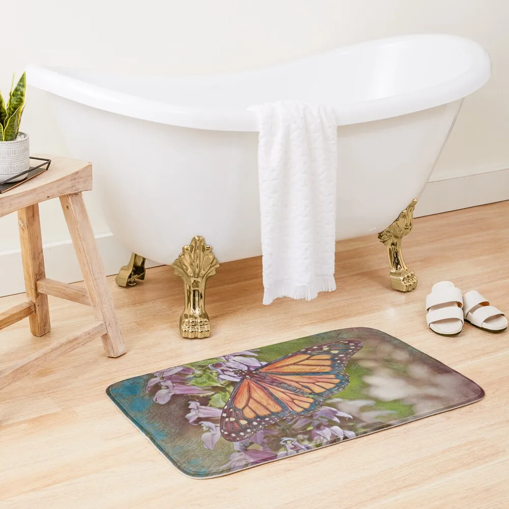 

Gorgeous Monarch Butterfly Bath Mat Bathtub Anti Slip Toilet Rug Mat
