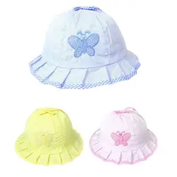 Tampões de algodão estilo verão das meninas do bebê, sol infantil, chapéus borboleta do bebê, moda DIY, mais vendidos