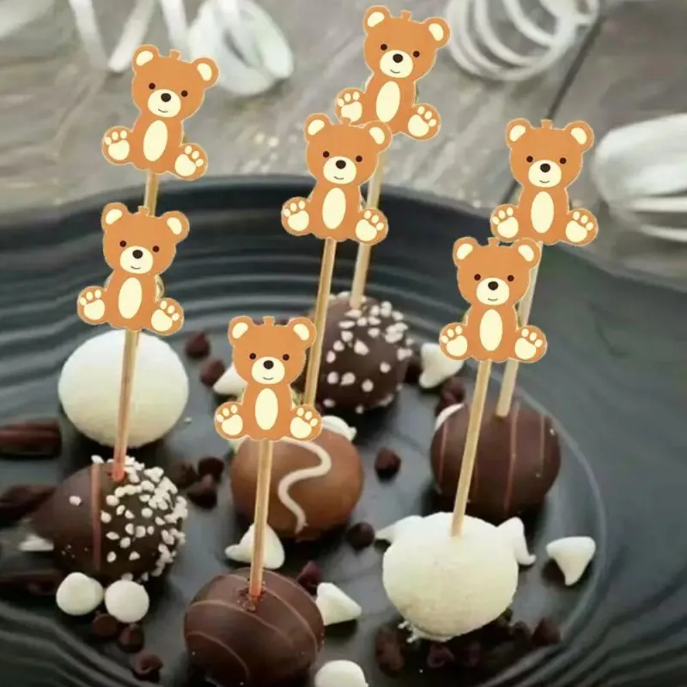 مسواك حلوى دب لطيف ، شوكة فواكه ، صالح الأطفال ، ديكور حفلة أعياد الميلاد ، علّابة كيك ، استحمام طفل ، ديكور زفاف ، 20-50