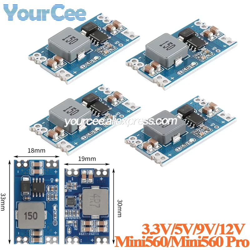 10 peças/1 peça Mini560 Pro 5A Módulo de Fonte de Alimentação DC-DC Step Down Buck com Tensão Estabilizada Mini 560 Saída 3.3V 5V 9V 12V Mini360