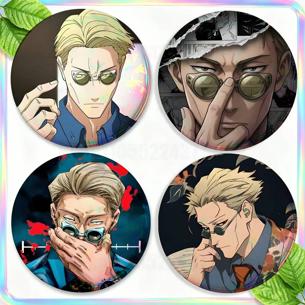 

Cartoon Kento Nanami Brooches for Backpack Accessories 25,32,44,58,75mm Round Enamel Pins 2-piece set Cartoon Anime Badge
