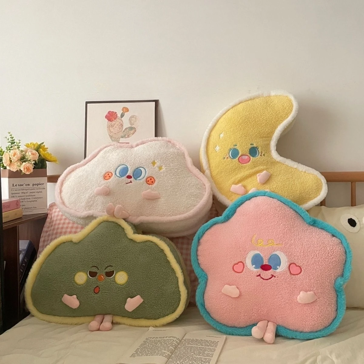 

Плюшевая подушка Kawaii Cloud Moon, ультрамягкая, приятная подушка для дивана-кровати, уютный компаньон для расслабляющих моментов и домашнего декора