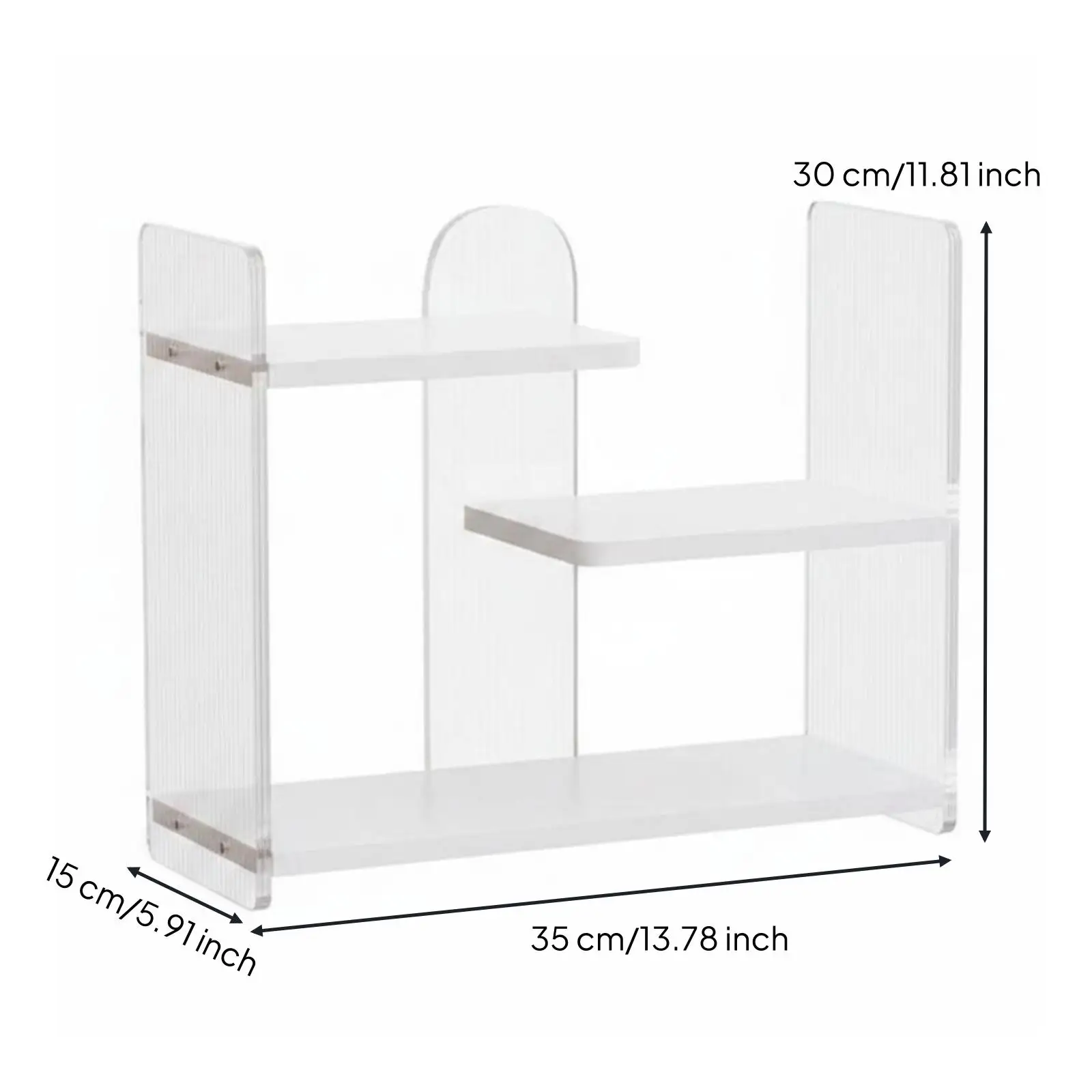 Acrylic Desk Shelf Space Saving Desktop Storage Rack Easy Access Multi Tier Desk Organizer for Women