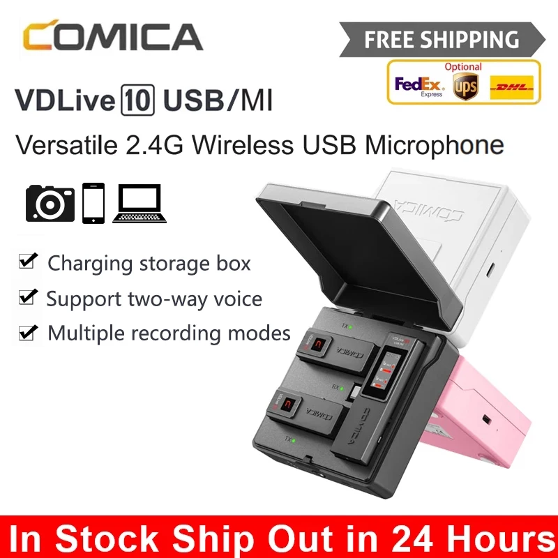 

Comica VDLive10 VDLive 10 2.4G Dual Channel Wireless Microphone Portable Mic for iPhone Android Phones PC Camera Video