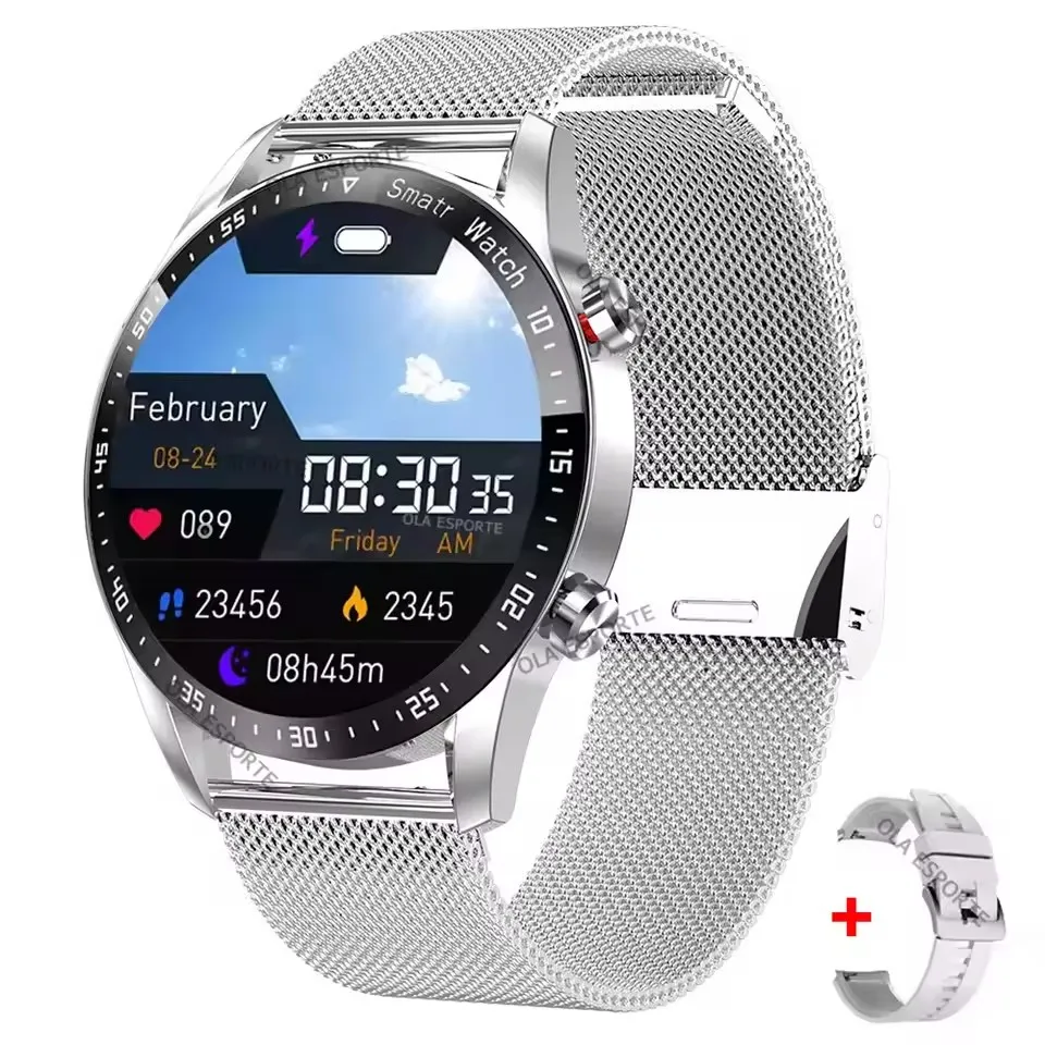 2025NFC Bluetooth-oproep Smart Watch Heren Volledig scherm GPS-sportarmband Waterdichte ECG-gezondheidsmonitor SmartWatch voor IOS Android