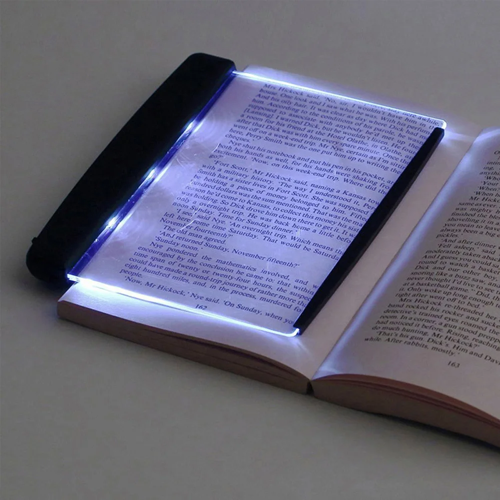 Draagbare Led Book Light Batterij Aangedreven Vlakke Plaat Led Lamp Oogzorg Leeslamp Voor Lezen In Bed 'S Nachts Lamp