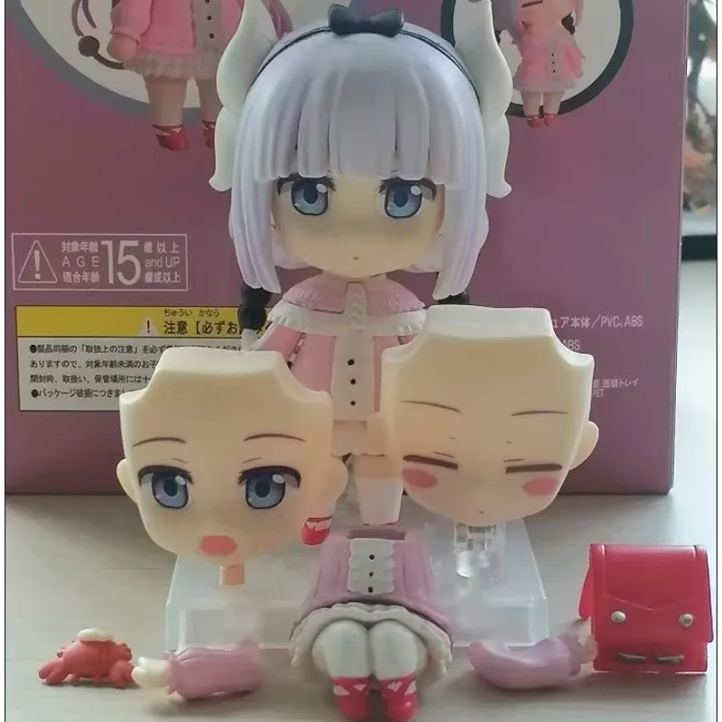 10CM Miss Kobayashi's Dragon Maid Q version Nendoroid 1963 Kanna Kamui face changeable figure model Collectibles wholesale