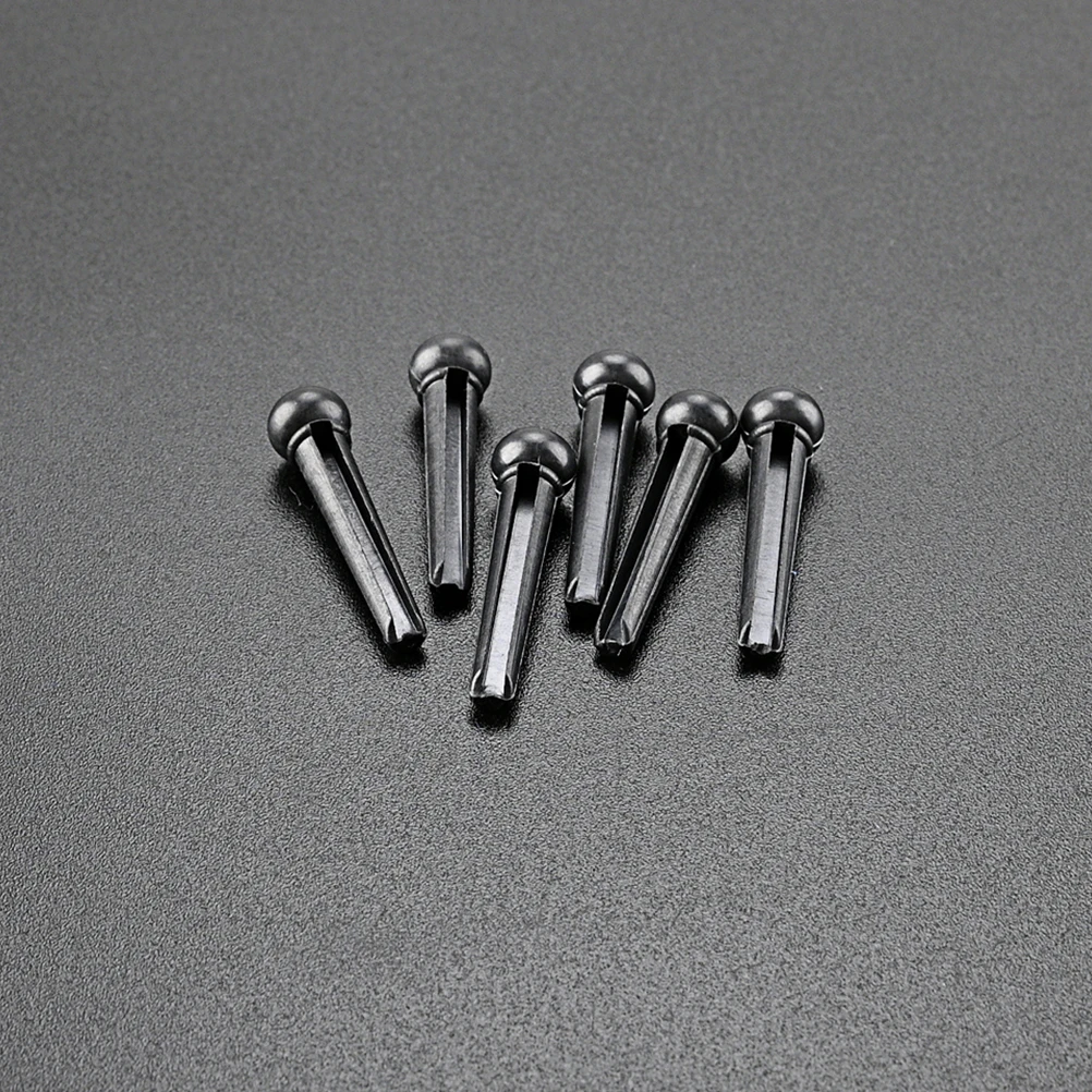 

6 Pcs Guitar Pegs String Nails Parts and Accessories Acoustic Black Plastic Pin