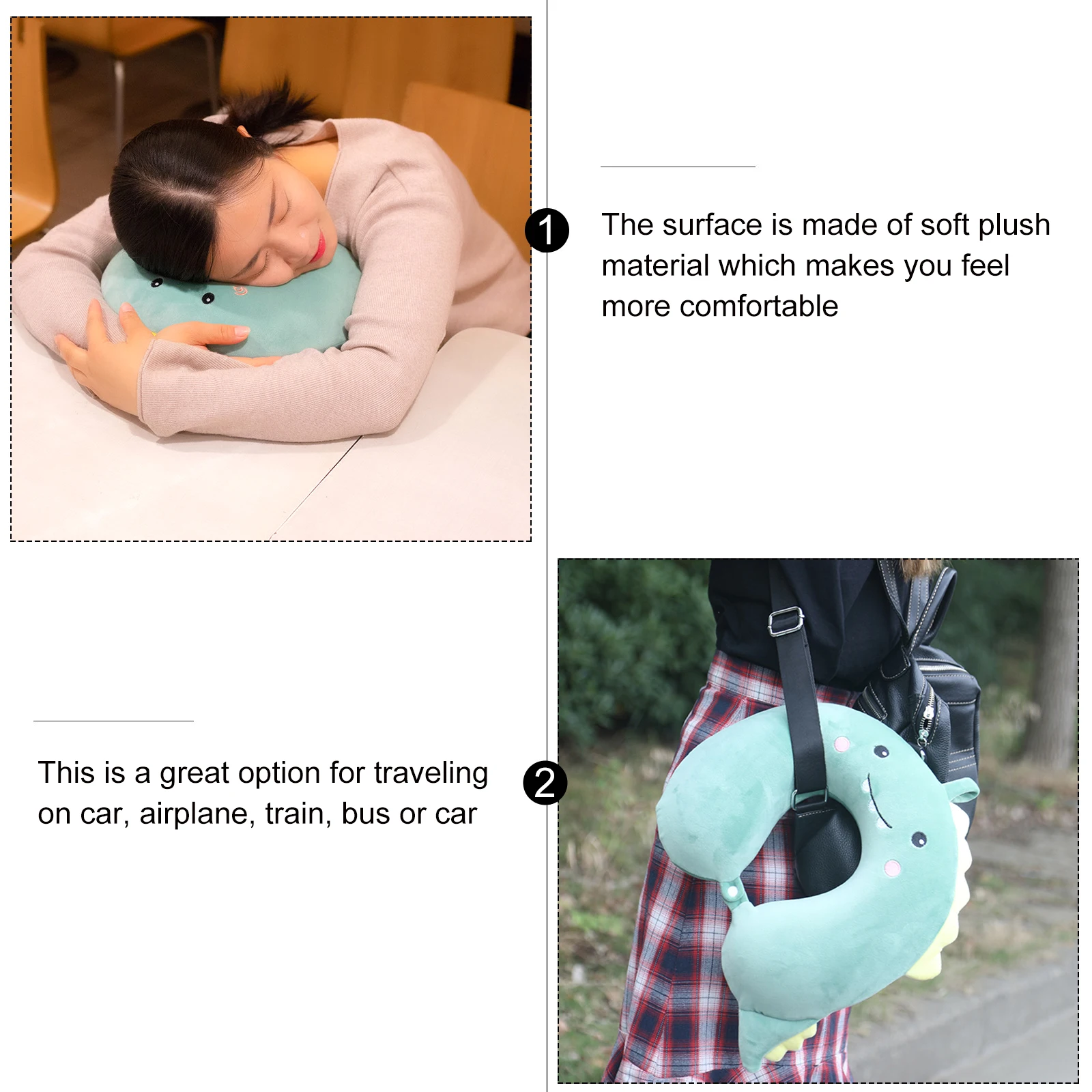 

U Shaped Neck Pillow Cartoon Chicken Travel Airplane Kids Animal Cushion Small Square Pillows Comfort Support