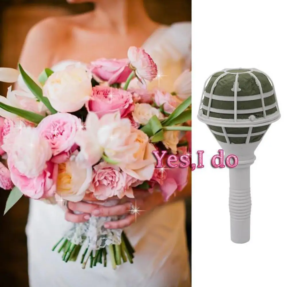 DIY Flower Holder Base Bridal Floral Foam Bouquet Handle Holder DIY Wedding Party Decoration Wedding Flower Bouquet Wrapping