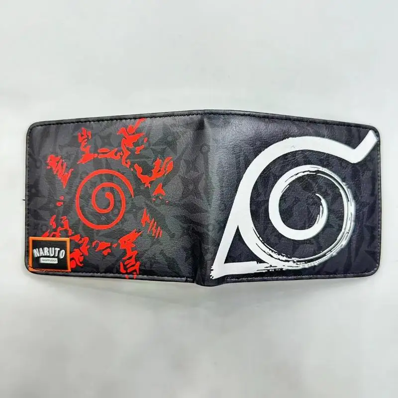 Dompet Pendek Anime Naruto Uchiha Itachi Akatsuki Dompet Lipat Dua Kulit Pu Tas Kartu Penyimpanan Kapasitas Penutup Pelindung