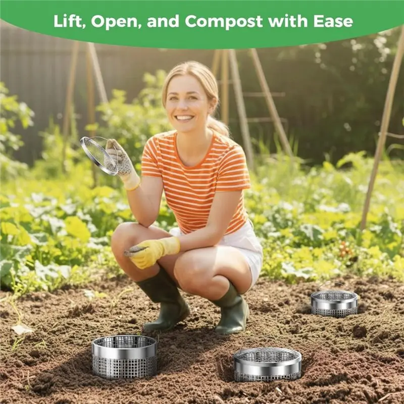 BAAG-2Pack Worm Composter Worm Bin Stainless Steel Inground Compost Bin view 2