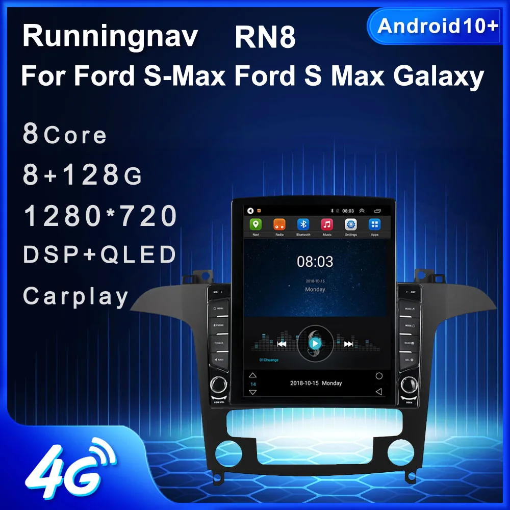 

Runningnav For Ford S-MAX S MAX 1 2007-2008 Tesla Type Android Car Radio Multimedia Video Player Navigation GPS