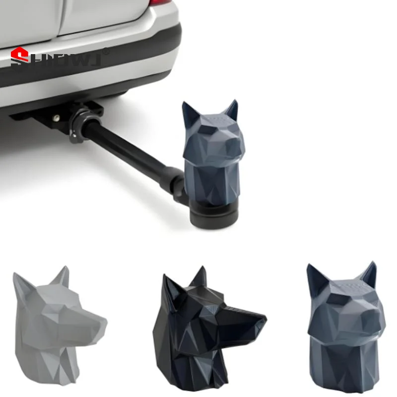 Wolf Shape Cap For Trailer Coupling 3D Printed Trailer Hitch Ball Covers Hitch Decor Towing Prevent Receiver Tube From Rusting