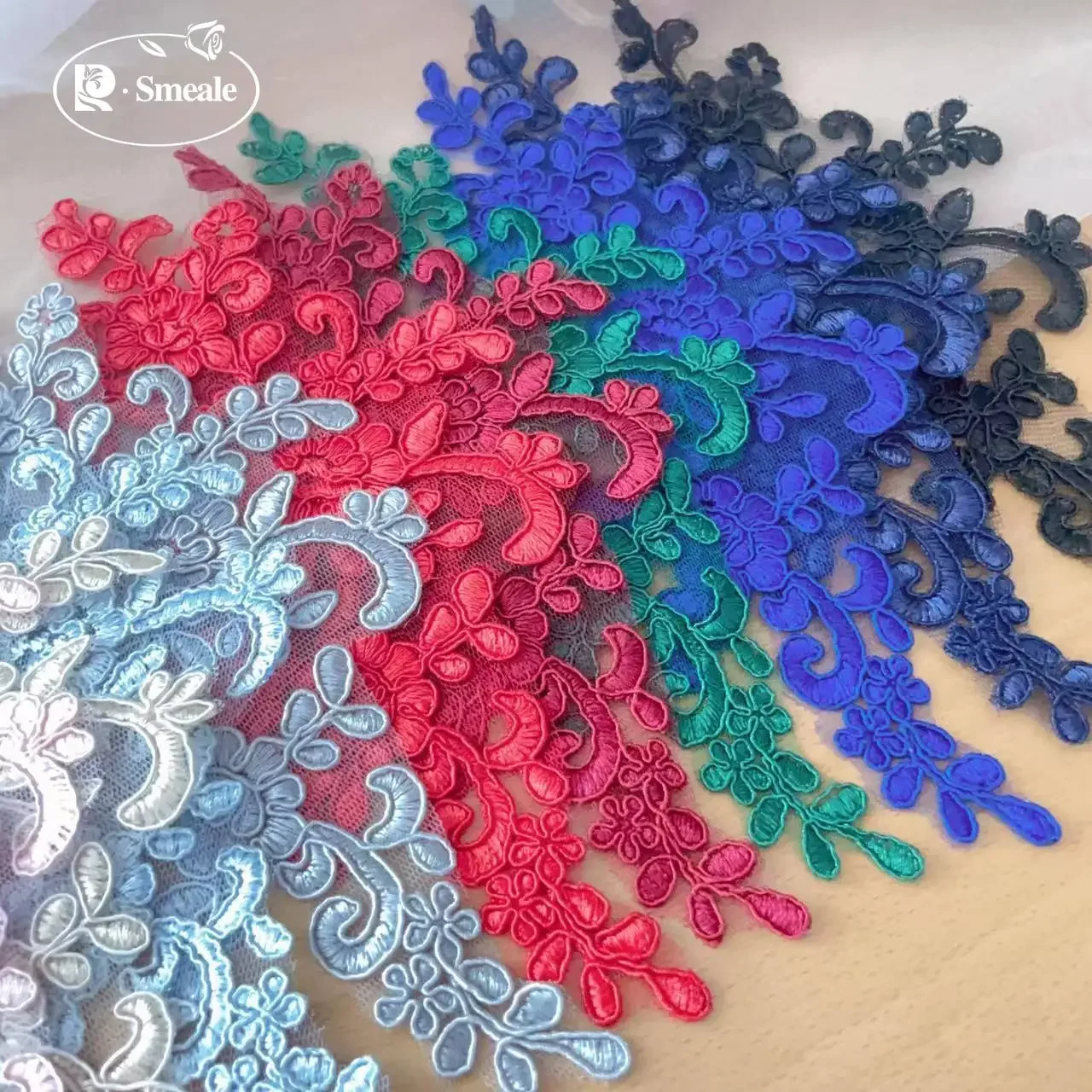 20 Pieces, High-quality Sequin Bead Flower Lace Fabric, DIY Wedding Headwear, Clothing Background Decoration, Sewing Accessories