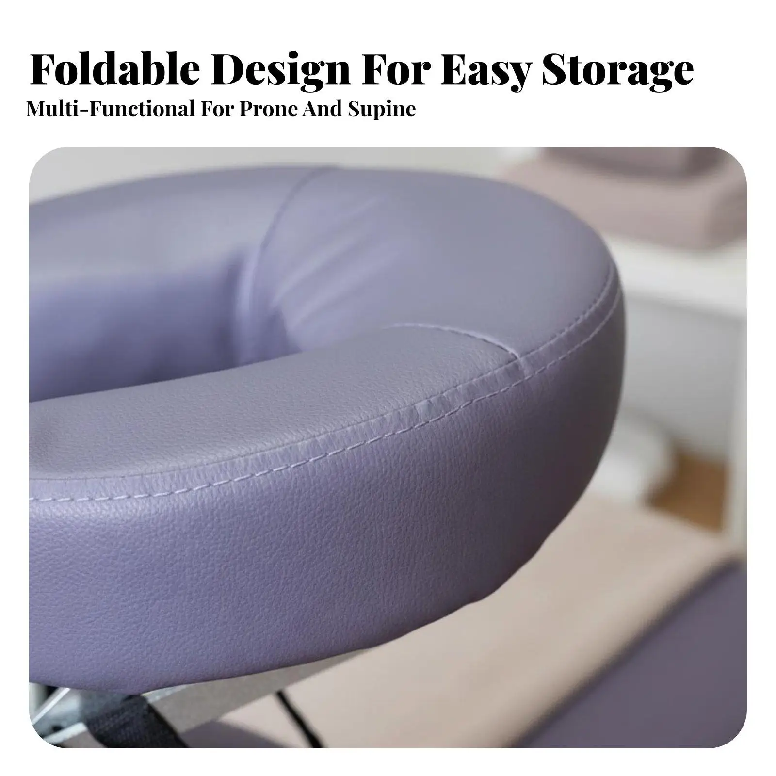 U Shaped Massage Pillow for Face Down Resting on Bed Foldable Headrest Cushion for Home Spa Treatment Portable Support
