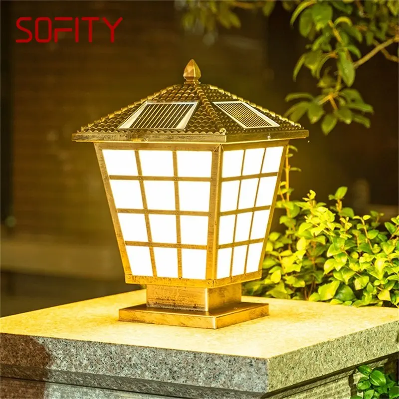 

SOFITY Classical Solar Modern Wall Light LED Waterproof IP65 Pillar Post Lamp Fixtures for Home Garden