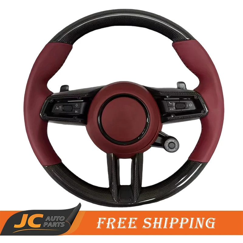 Custom Steering Wheel for Porsche 911 718 Cayenne Macan Panamera Taycan 918 970 971 958 – Carbon Fiber