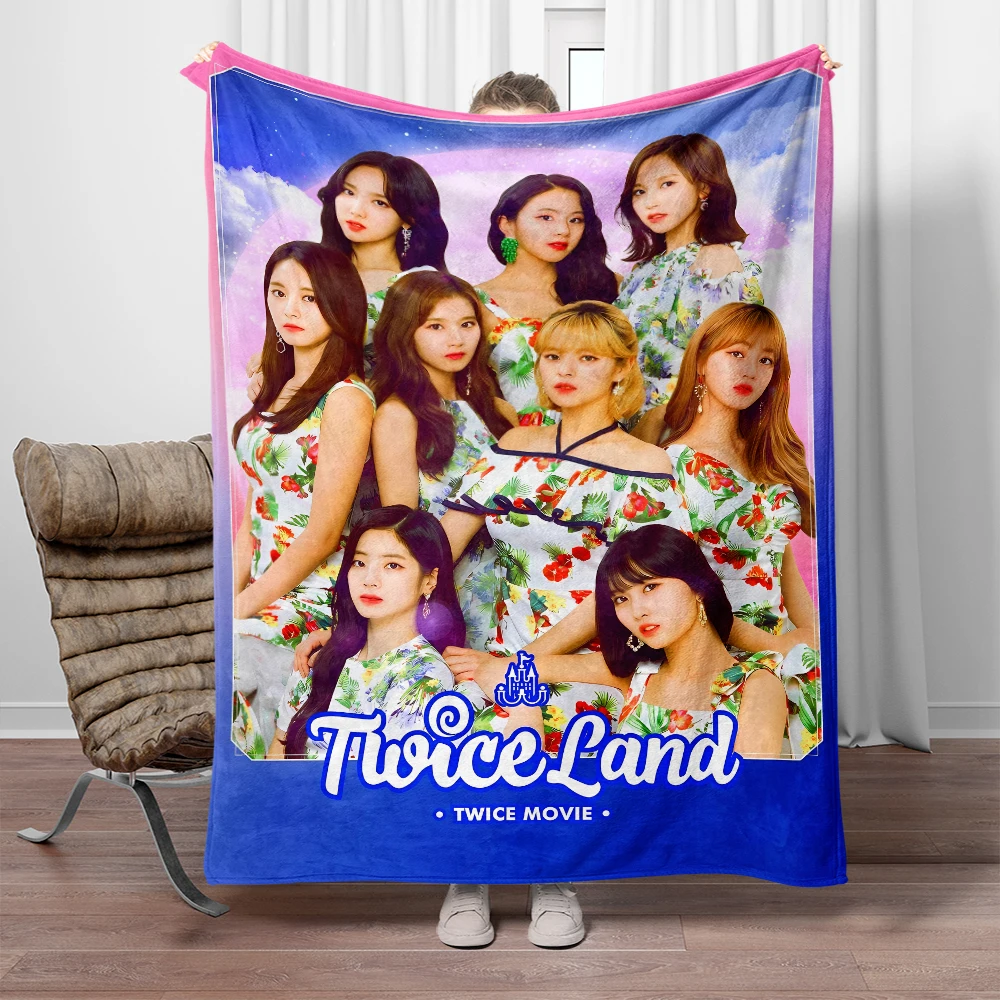 Fashion Art Print K-POP-TWICE Idol Pattern Throws Blanket Home Bedroom Adult Plush Sleeping Blanket Outdoor Warmth Cover Blanket