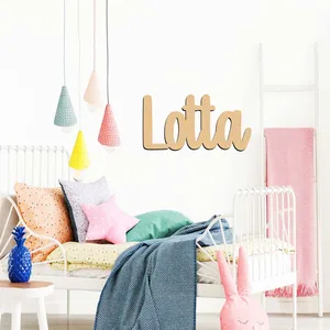 1pc Creative Lotta example Customized Text Wooden Sign Wooden Plaque Wood Material Laser-Cut Sign Door Hanging Decor