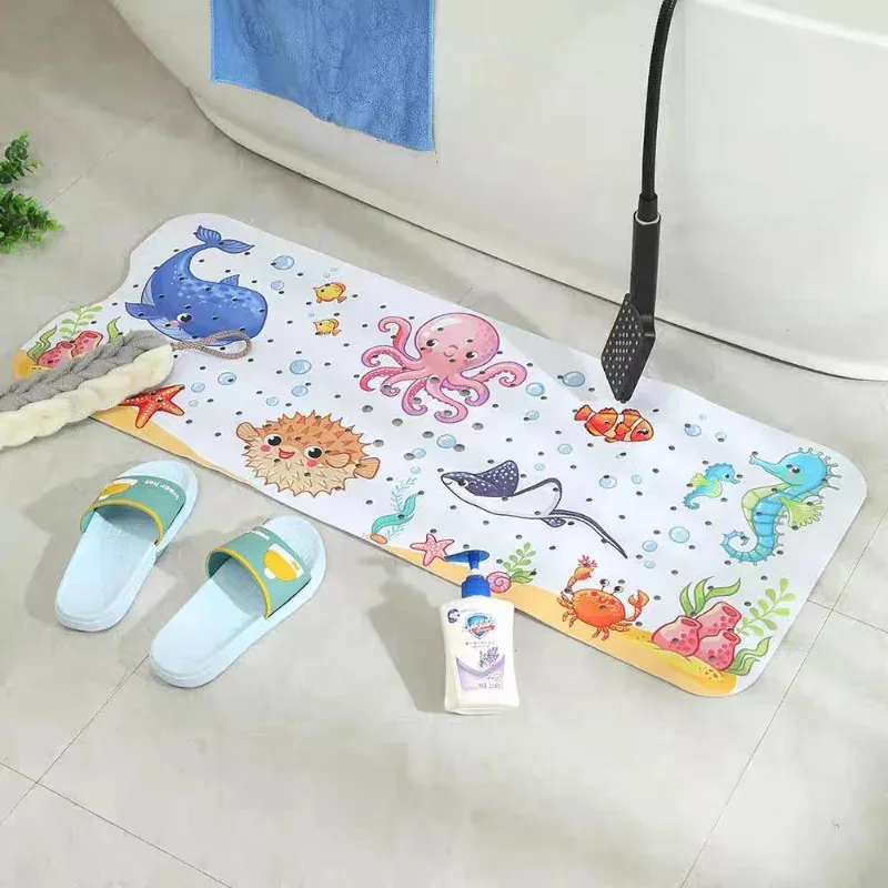 

Противоскользящий мультяшный коврик для ванной (большой ПВХ) — коврики для душа с присоской, мягкая массажная подушка, коврик для ванной комнаты для детей старшего возраста