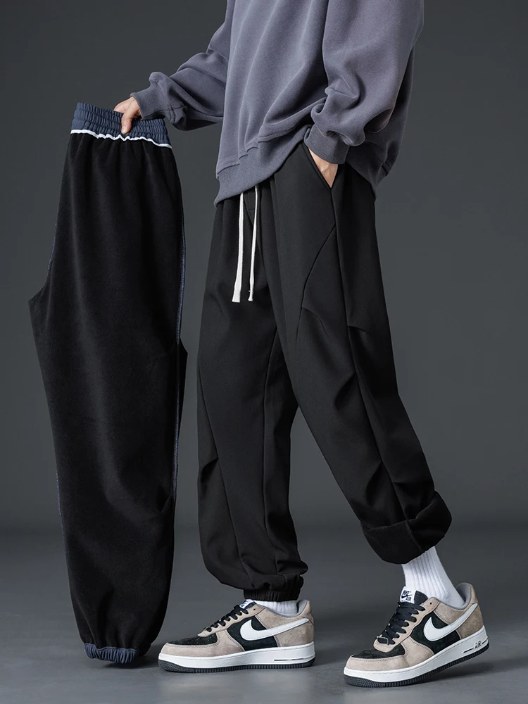 Winter Sweatpants Men Fleece Liner Thick Warm Baggy Jogger Pants Big Size 8XL 7XL 6XL Sportswear Casual Loose Thermal Trousers