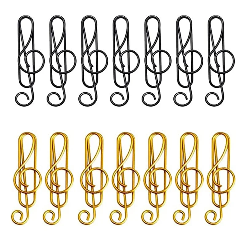 Music Paper Clips Musical Notes Clips Note Style Paper Clip Holders Clamps for Desk Bookmark Office School Stationary Gift