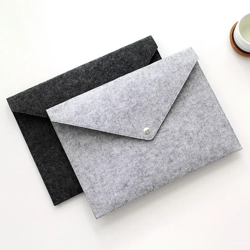 File Bag Custom A4 Felt Computer Bags Archive Briefcase Meeting Materials Storage Office Supplies Button Package Laptop Folders