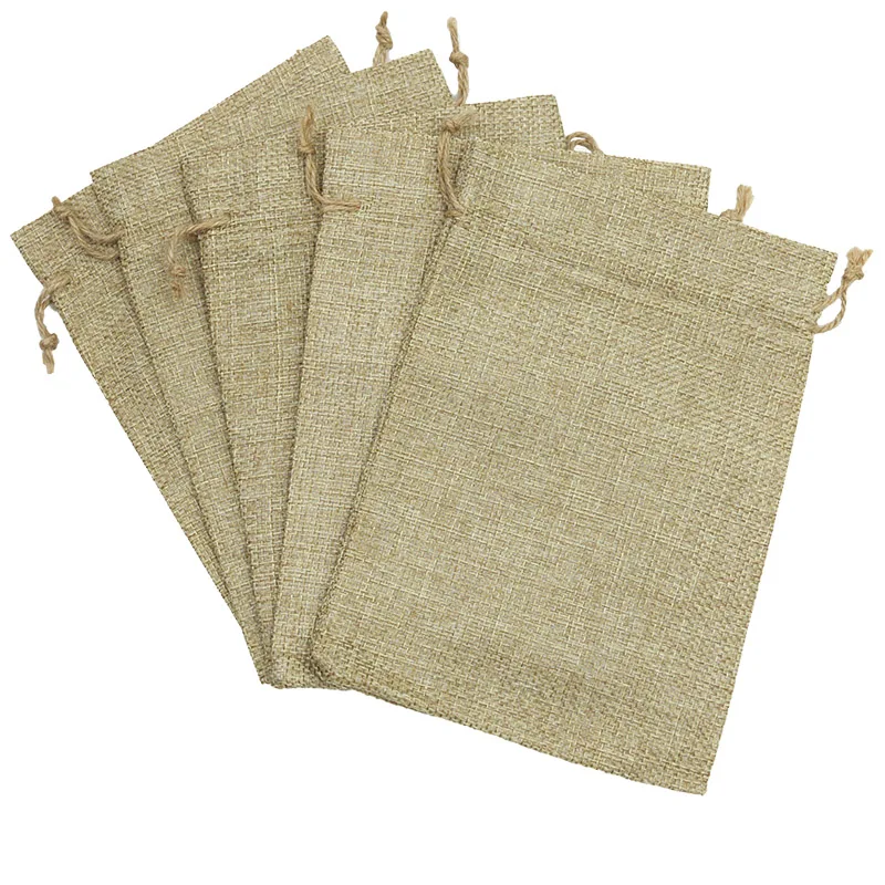 

(5 pcs/bag) 13 * 18cm wide khaki Santa Claus gift bag mascot decoration New Year tree pendant portable pocket linen cloth