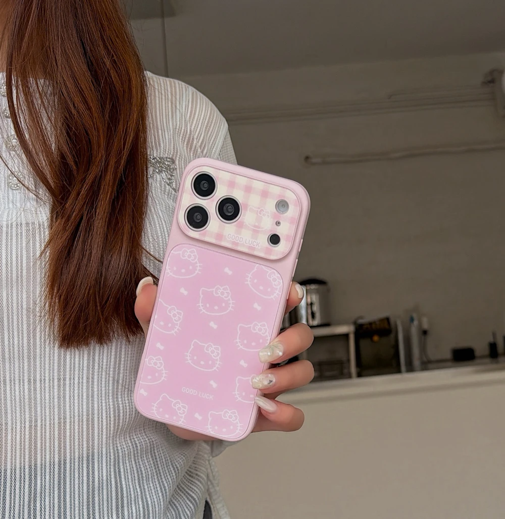 Korean Fashion Cute Cartoon Sanrio Hello Kittty Bow Phone Case For iPhone 17 Pro 16 15 14 13 Pro Max Cases Shockproof Hard Cover