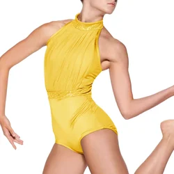 MiDee Noblest Ballet Leotard Dance Costume Girls Women Sequin Backless Contemporary Professional Stage Competiton Dance Wear