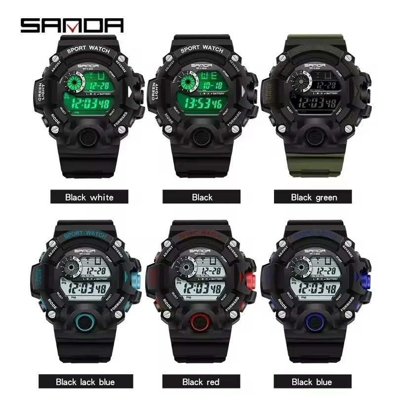SANDA 326 Orologio digitale da uomo in stile classico delle migliori marche Orologio sportivo militare Orologio elettronico impermeabile di moda reloj hombre