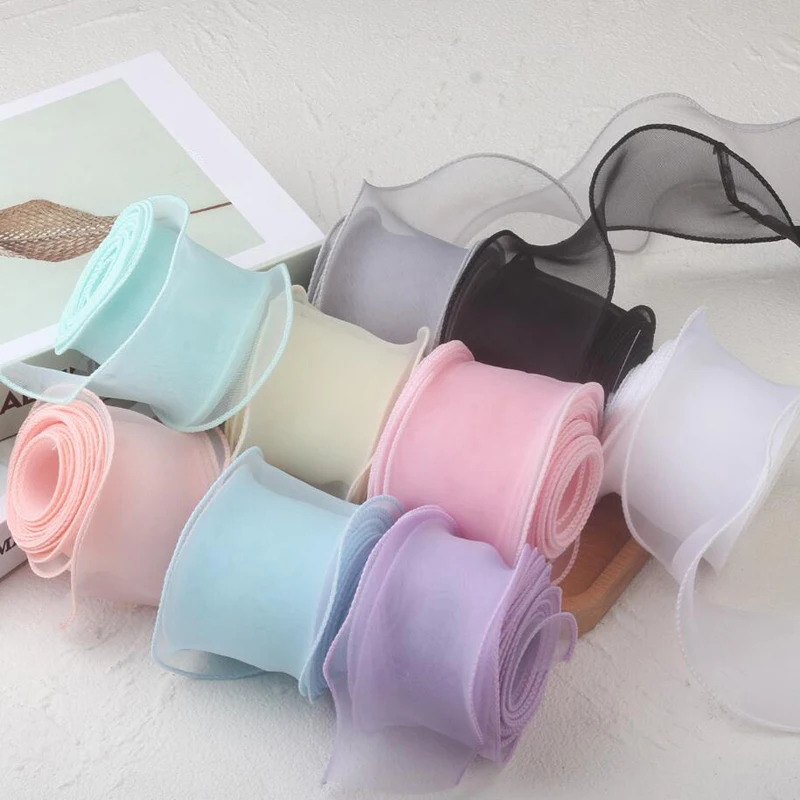 

50 Yards 60MM Fishtail Yarn Organza Lotus Leaf Edge Ribbon DIY Crafts Handmade Accessories Material Doll Dress