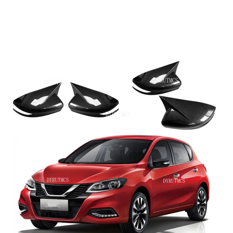 

Car Rearview Side Mirror Cover Fit For Nissan Tiida 2016 2017 2018 2019 2020 -2022 Wing Cap Rear View Case Trim Carbon Fiber