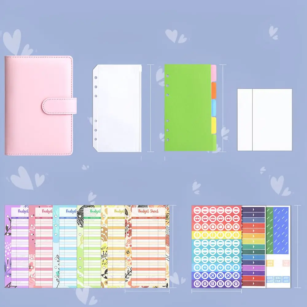 Financial Budget A6 Binder Planner Macaron Notebook With Zipper Pouch Stationery Organizer Office School Supplies Journal
