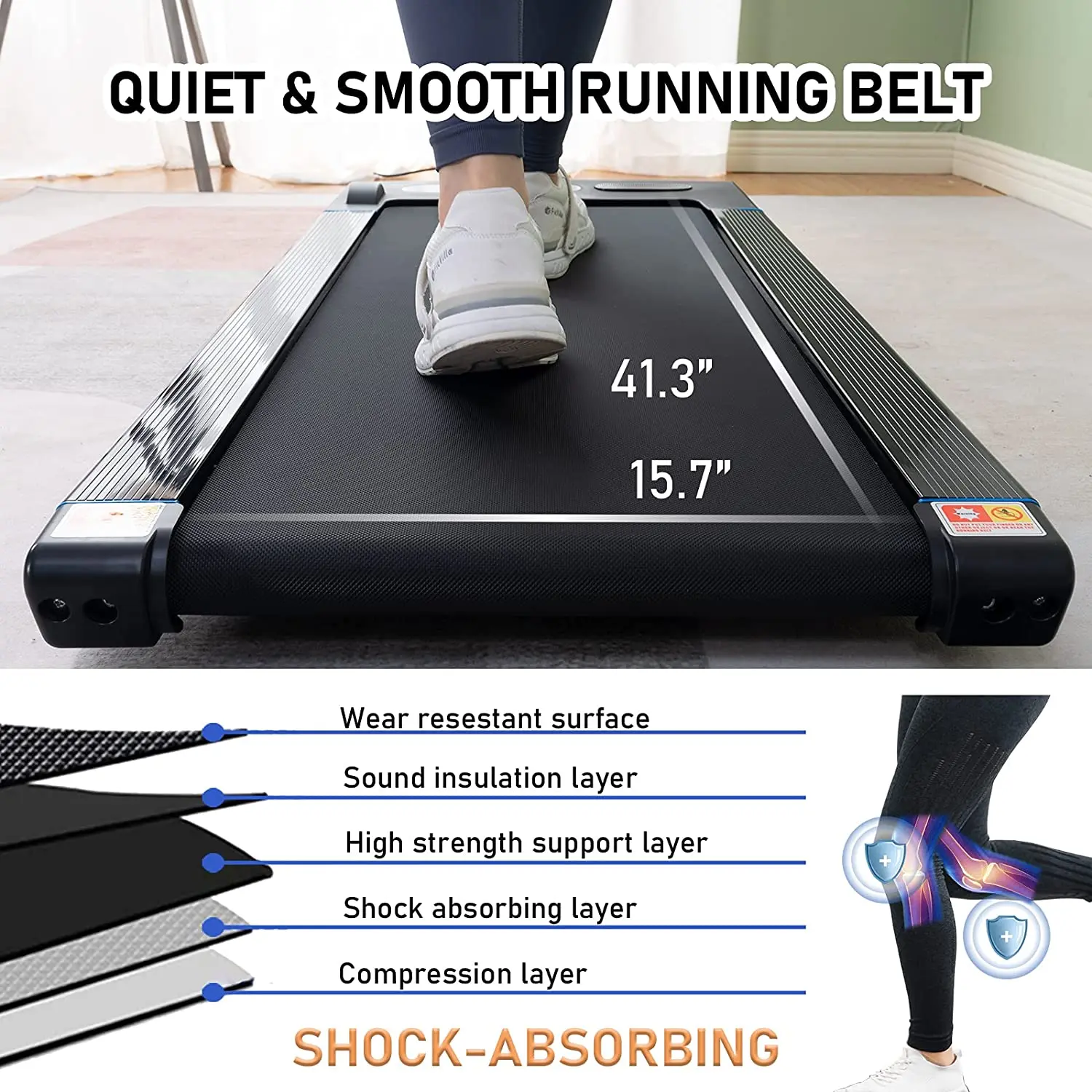 آلة المشي الكهربائية المحمولة الهدوء والتقليدية تحت المكتب من STLF SHULI مع وسادة مشي مائلة #3