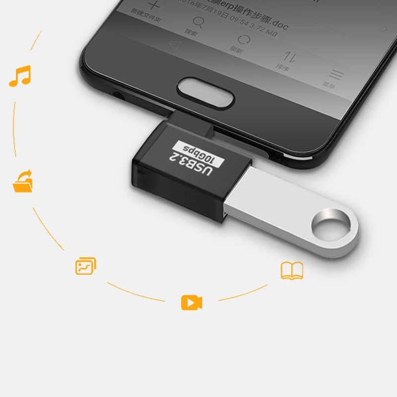USB Adapters U-Shape Straight Angle 90 Degree Adapter USB Female To USB Male 10Gbps Fast Data Adapter Converter Charging Adapter